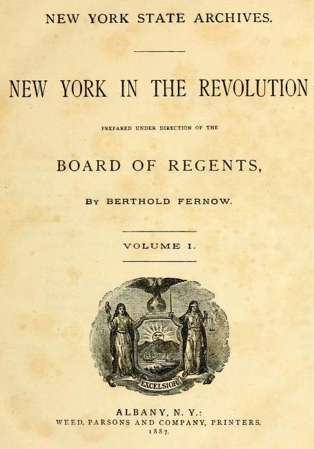 New York in the Revolution, by Berthold Fernow New York in the Revolution, by Berthold Fernow